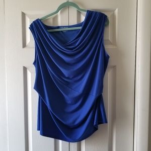Drape front sleeveless blouse